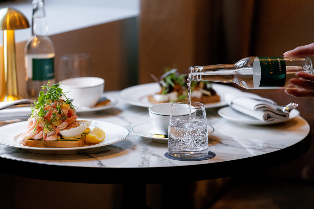 open prawn sandwich at Britannia Bar