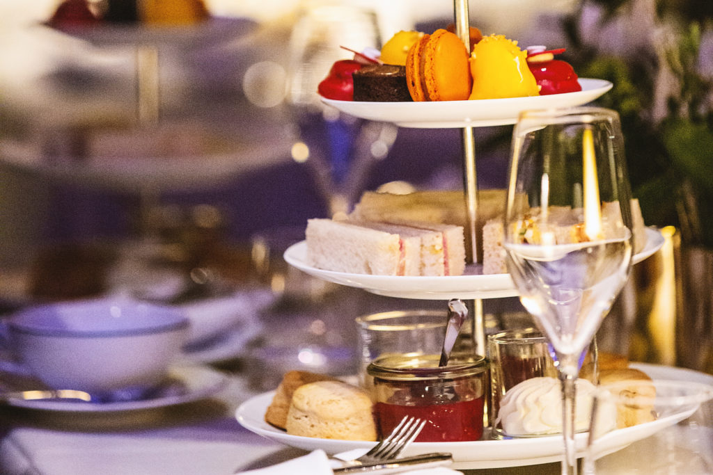 cake plate at Britannia Hotel's afternoon tea