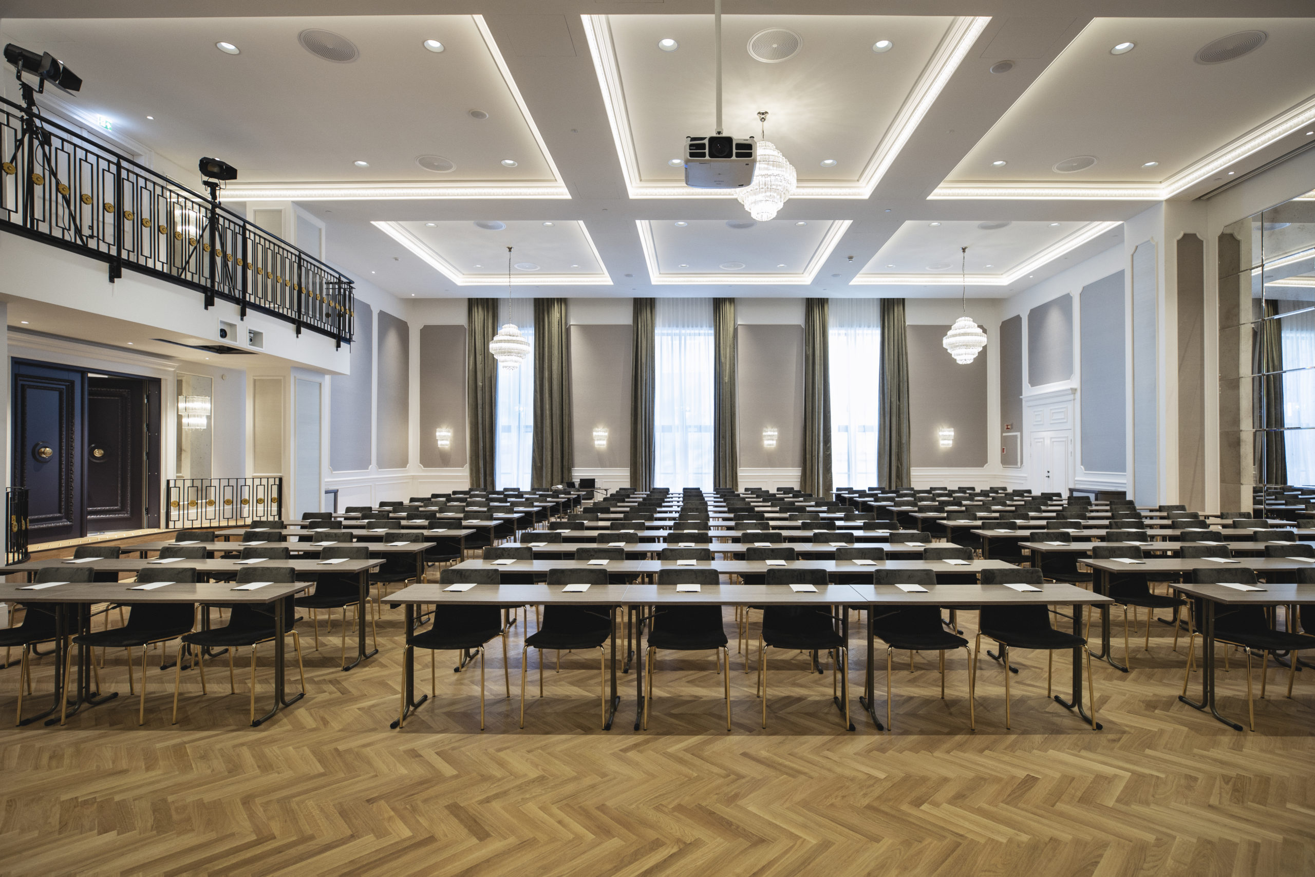 Britannia Hall is spacious and elegant for conference seating with tables