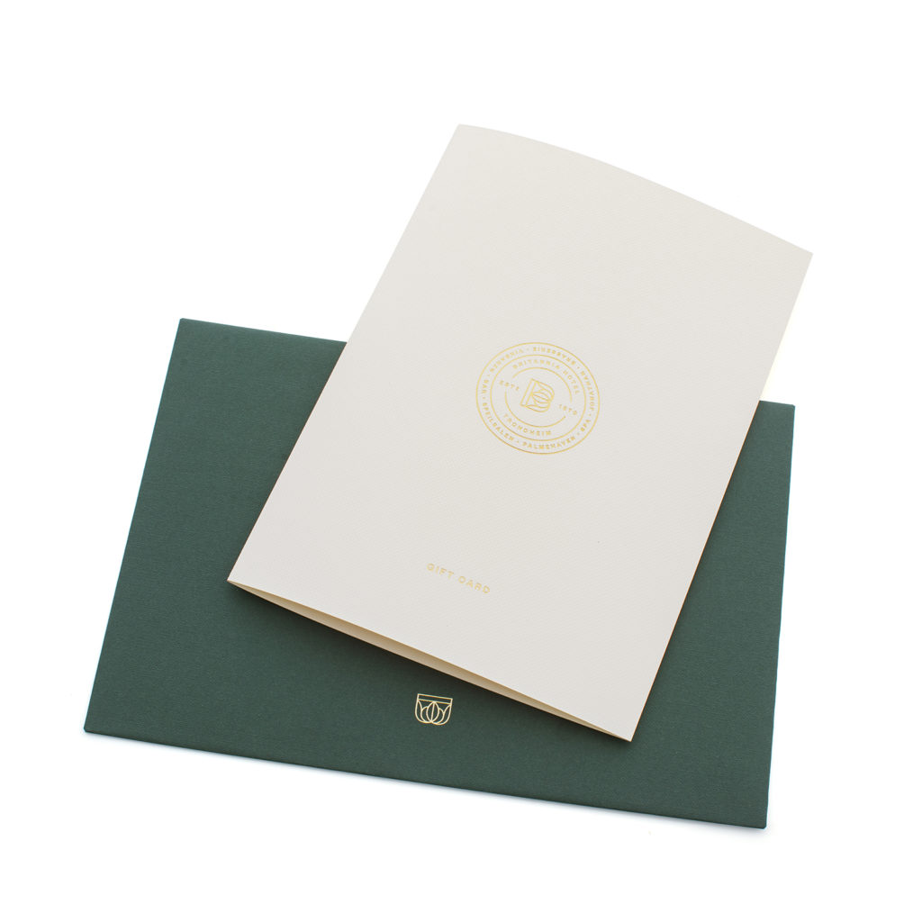 Picture of Britannia Gift Card and luxury envelope.