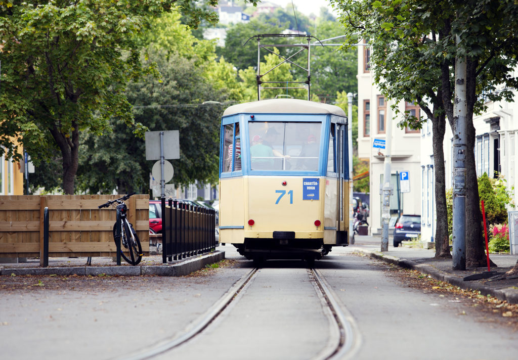 old tram in Trondheim