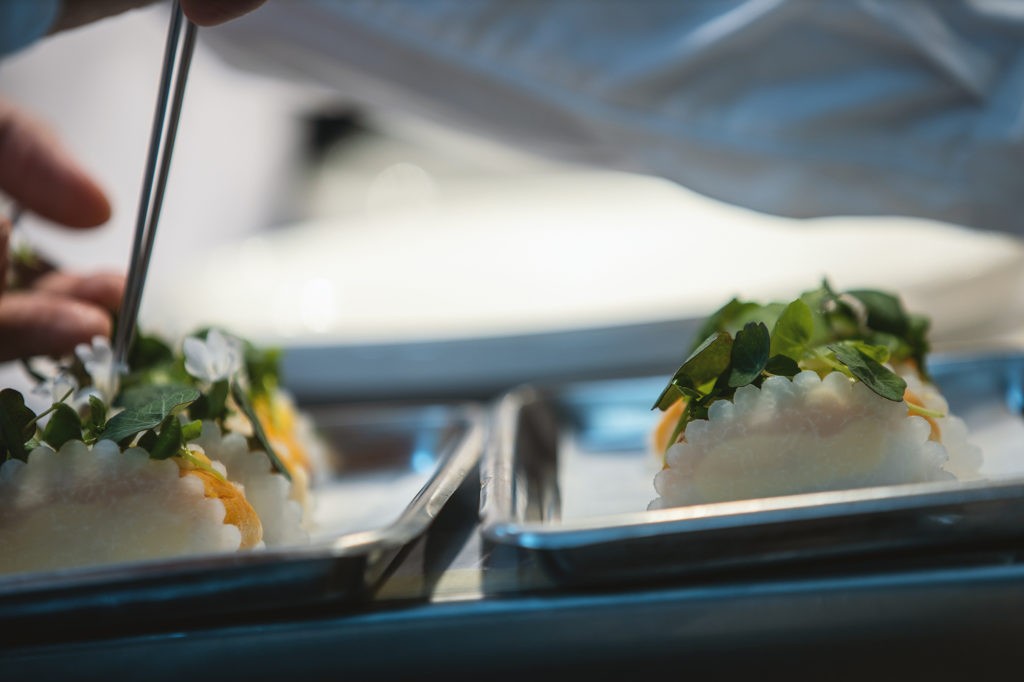 Speilsalen's turbot dish being prepared
