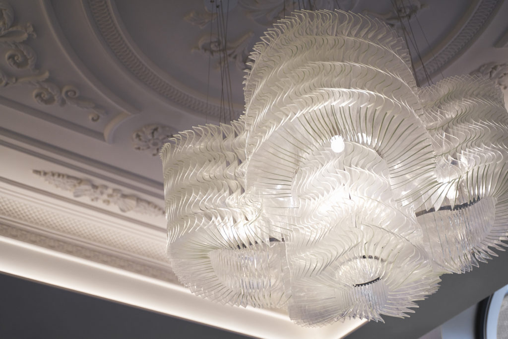 Chandelier in Britannia Hotel's lobby