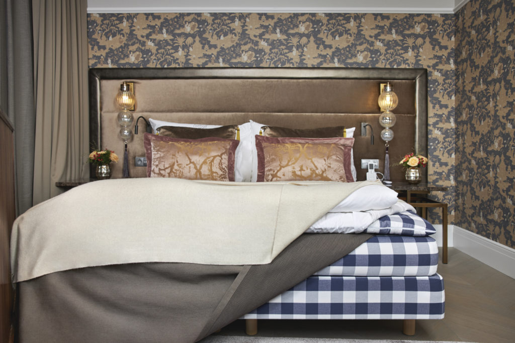 Hästens bed at the junior suite at Britannia Hotel in Trondheim