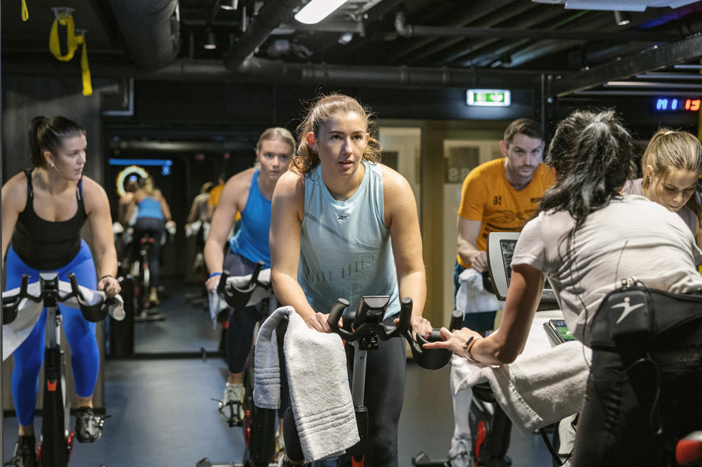 spinning class at Britannia Fitness