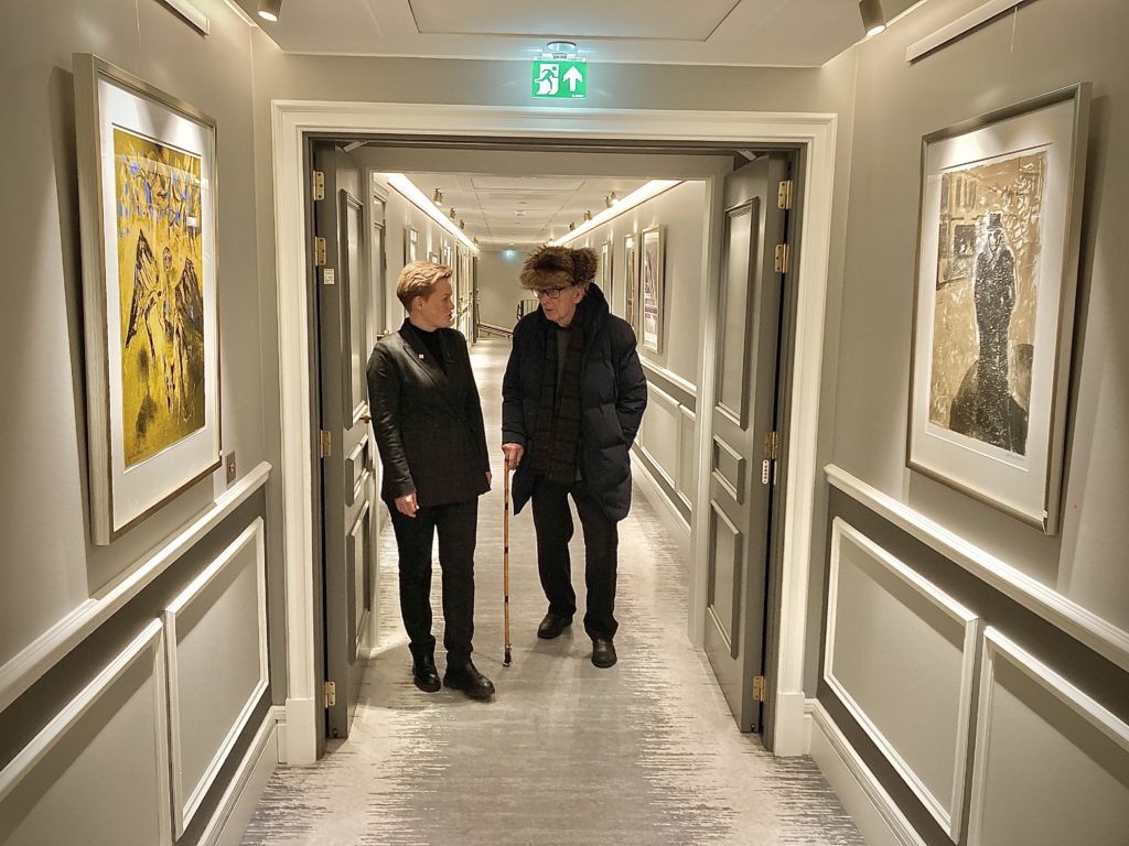 Hotel Director Ida Dønheim and Artist Håkon Bleken at Britannia Hotel